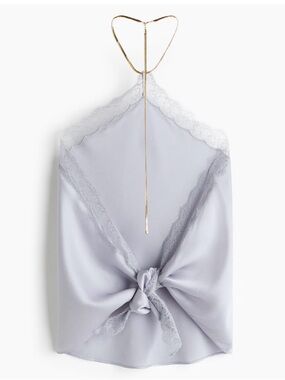 Stella McCartney Lavender Lace-Trim Halter Camisole